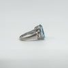 Chunky Sterling Silver 8ct Blue Topaz Ring 925 Size N 
