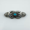 Large Chunky Vintage Sterling Silver Turquoise Brooch 925 Heavy 16g