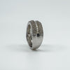 Chunky Sterling Silver CZ 5x Row Band Ring 925 Size O