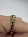 14ct Gold 0.45ct Emerald & Diamond Ring Size N 585