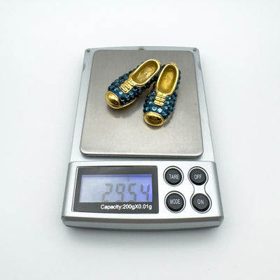 Large Blue Crystal Shoes Brooch by Suzanne Bjontegard