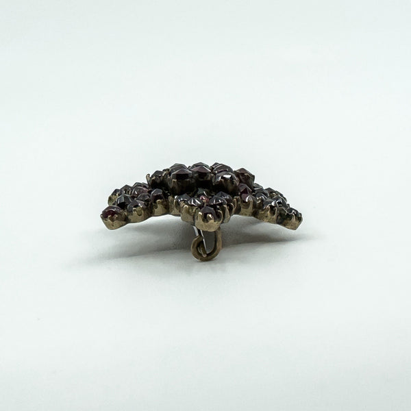 Antique Silver Gilt Bohemian Rose Cut Garnet Star Brooch
