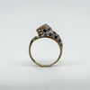 Vintage 9ct Gold Sapphire & Diamond Panther Ring Size O 