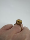 Vintage 9ct Gold 4.40ct Citrine Solitaire Cocktail Ring 375 Size K - L Birm 1992