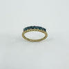 9ct Gold 0.48ct Blue Diamond Half Hoop Eternity Ring 375 Size N
