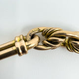 Antique 9ct Rose Gold Fancy Trombone & Fetter Links Bracelet & Dog Clip 375 18g 