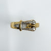 Vintage 9ct Gold Diamond Buckle Ring 375 Size M 