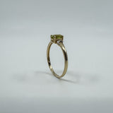 9ct Yellow Gold 0.40ct Peridot Solitaire Ring 375 Size L Engagement Stacking