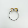 2.40ct Citrine & CZ Bow Ring in Sterling Silver 925 Size R Engagement Stacking