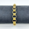 Vintage 9ct Gold Chunky Fancy Links 8” Bracelet 375 (London 1974) 14g 