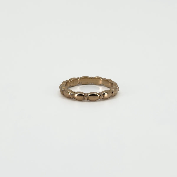 9ct Rose Gold Oval Links Full Band / Ring 375 Size N (London 2015)