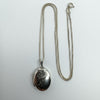 Vintage Sterling Silver Oval Engraved Photo Locket & 16” Box Chain Necklace 925