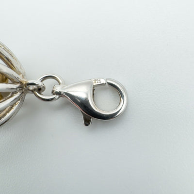 Caged Diamond Heart Pendant / Charm in Sterling Silver 925