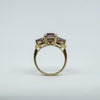 Chunky 9ct Gold 4ct Amethyst Trilogy Ring Size N Engagement Stacking 