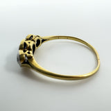 Vintage 18ct Gold 1.10ct Diamond & Sapphire Trilogy Ring 750 Size P