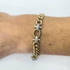 Vintage Reversible 9ct Gold Chunky Fancy Curb Links Diamond 8” Bracelet 375 23g