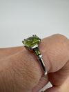 Sterling Silver 1.70ct Peridot Trilogy Ring Size N  