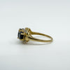 Vintage 9ct Gold 1.60ct Diamond & Sapphire Trilogy Ring Size M - N 