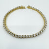 Vermeil Sterling Silver 5ct CZ Tennis 7.5” Bracelet 925