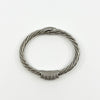 Chunky Twisted Sterling Silver CZ Oval Bangle / Bracelet 925