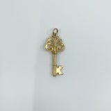 Large Vintage 10ct Gold Key Pendant / Charm