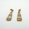 3x Coloured Gold Dangle Drop Earrings in Sterling Silver 925 Vermeil Overlay