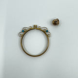 Antique 9ct Gold Turquoise Double Sided Glass Locket 375