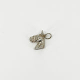 Chunky Vintage Sterling Silver Horse Head Charm / Pendant 925