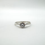 Vintage 0.25ct CZ Solitaire Ring in Sterling Silver Size L - M