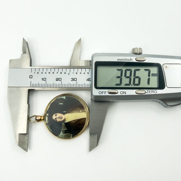 Large Antique 9ct Rose Gold Double Sided Glass Photo Locket 375 (Birm 1912)