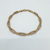Vintage 9ct Rose Gold Rectangular Links 7.5” Bracelet 375
