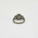 Chunky 9ct White Gold 2.30ct CZ Trilogy Engagment Ring 375 Size J
