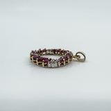 Vintage 9ct Gold 1.60ct Ruby & Diamond Pendant / Charm 375 (Birmingham 1989)