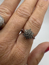 Vintage 9ct White Gold Diamond Cluster Ring Size M - N