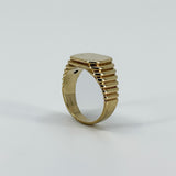 Vintage 9ct Gold Signet Ring 375 Size T - U 375 UNISEX Art Deco Style