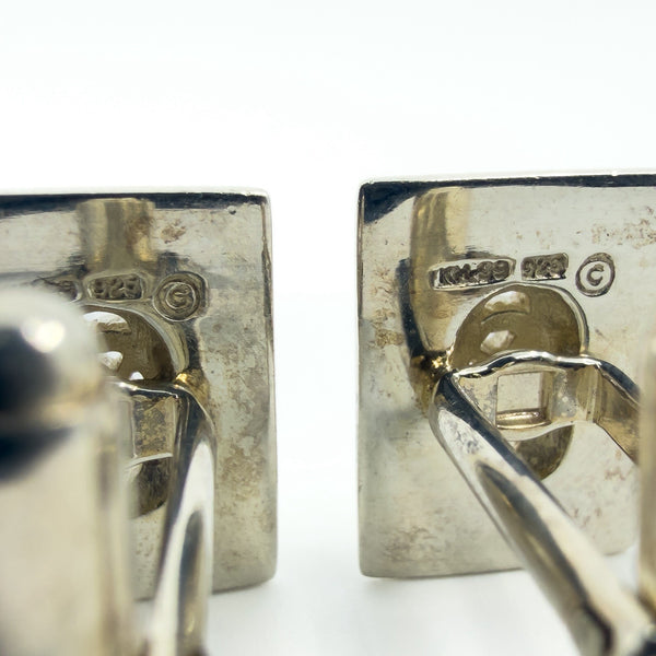 Vintage Sterling Silver Rectangular Cufflinks by Kit Heath 925