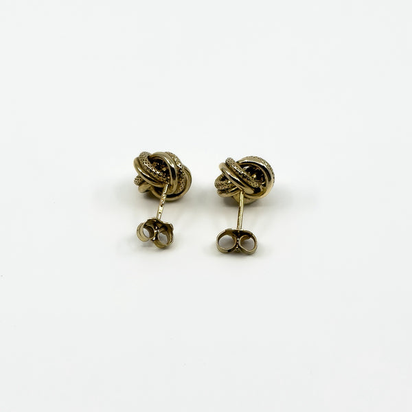 Vintage Chunky 9ct Gold Knotted Stud Earrings 375