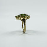 9ct Yellow Gold Green Tourmaline Cluster Ring 375 Size K