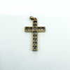 Chunky 9ct Gold CZ Christian Cross Pendant 375