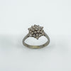 Vintage 9ct White Gold Diamond Cluster Ring Size M - N
