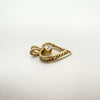 Vintage 9ct Gold Heart CZ Pendant 