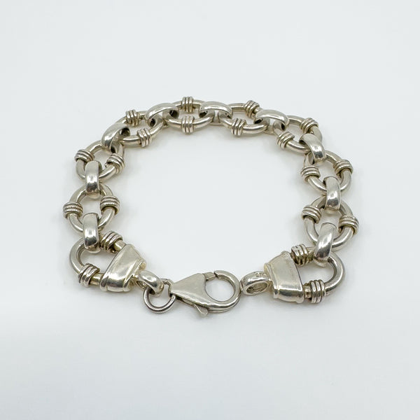 Chunky Oval Hoops & Links 7.5” Bracelet 925 28g