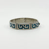 Chunky Modernist Sterling Silver Turquoise Panel Bracelet 925