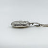 Vintage Sterling Silver Puffy Oval Photo Locket & 18” Chain 925