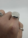 Large Chunky Vintage Sterling Silver Engraved Secret Locket Ring 925 Size Q - R