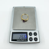 Vintage 9ct Gold 1.75ct Diamond & Amethyst Ring 375 Size R 2004