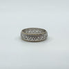 Vintage 9ct Gold & Silver White Spinel Engraved Full Eternity Band Ring Size N