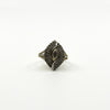 Sterling Silver Natural Diamond Navette Cocktail Ring 925 Size N - O