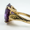Vintage 14ct Gold 8.50ct Colour Change Purple Sapphire Size J - K