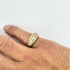 Chunky Vintage 9ct Gold 1.30ct Starburst Diamond Trilogy Ring Gypsy Band Size U